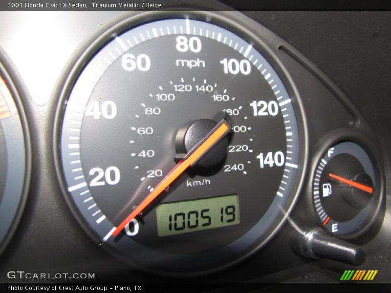 Titanium Metallic / Beige 2001 Honda Civic LX Sedan