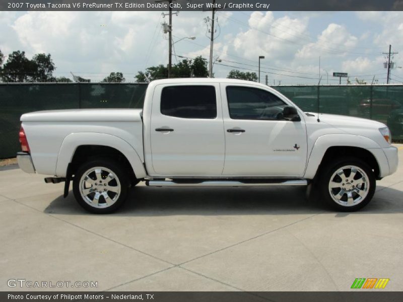 Super White / Graphite Gray 2007 Toyota Tacoma V6 PreRunner TX Edition Double Cab