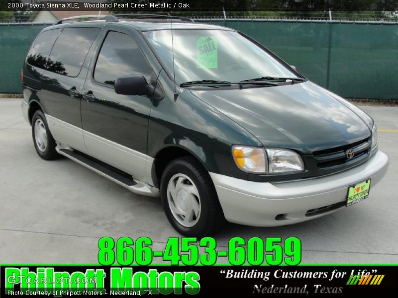 Woodland Pearl Green Metallic / Oak 2000 Toyota Sienna XLE