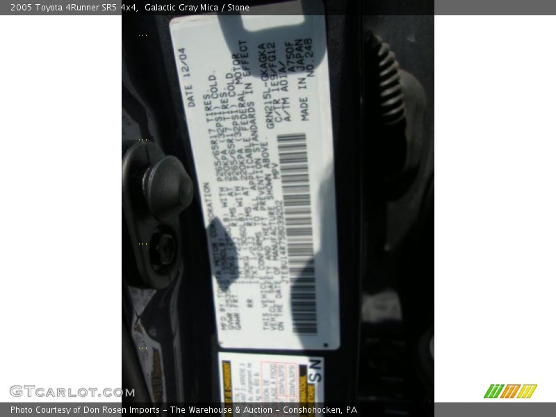 Galactic Gray Mica / Stone 2005 Toyota 4Runner SR5 4x4