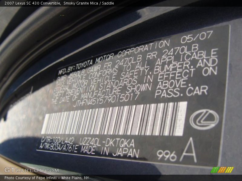 Smoky Granite Mica / Saddle 2007 Lexus SC 430 Convertible