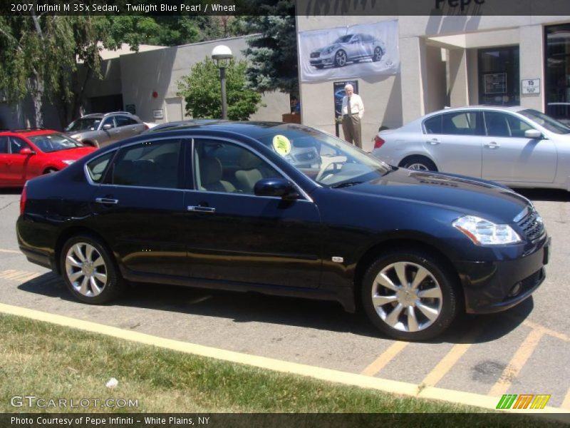 Twilight Blue Pearl / Wheat 2007 Infiniti M 35x Sedan