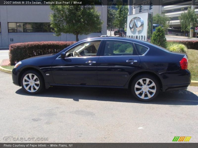 Twilight Blue Pearl / Wheat 2007 Infiniti M 35x Sedan