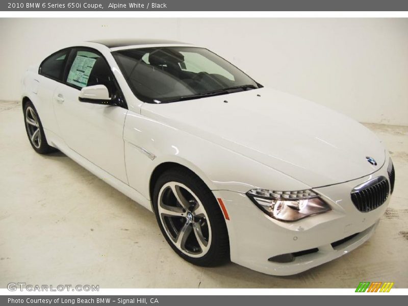 Alpine White / Black 2010 BMW 6 Series 650i Coupe