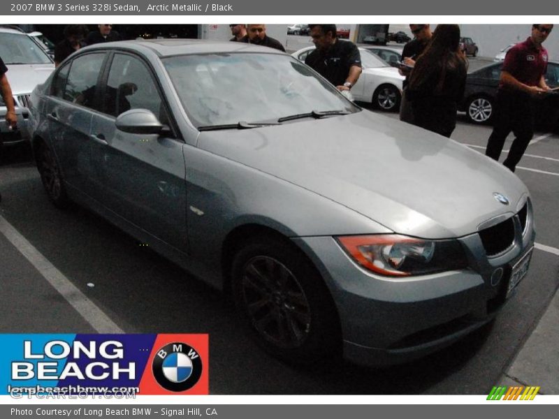 Arctic Metallic / Black 2007 BMW 3 Series 328i Sedan