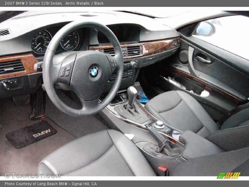 Arctic Metallic / Black 2007 BMW 3 Series 328i Sedan