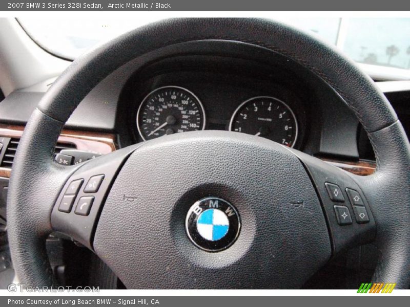 Arctic Metallic / Black 2007 BMW 3 Series 328i Sedan