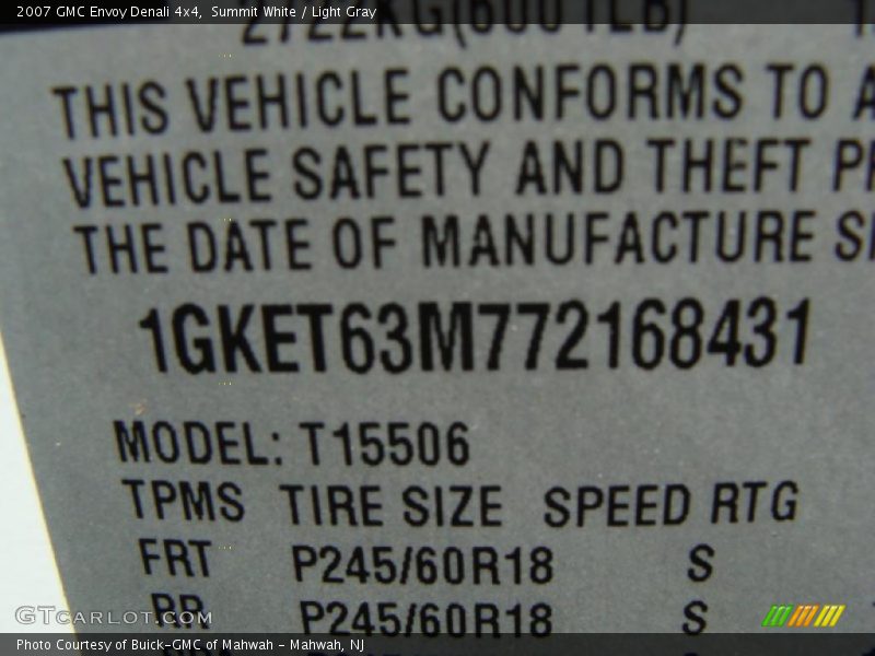 Summit White / Light Gray 2007 GMC Envoy Denali 4x4