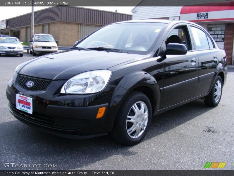 Black / Gray 2007 Kia Rio LX Sedan