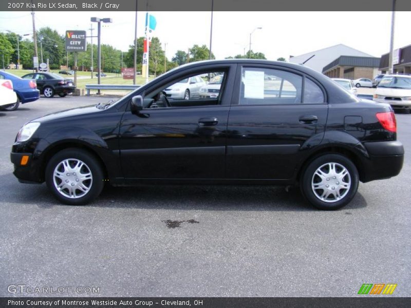 Black / Gray 2007 Kia Rio LX Sedan