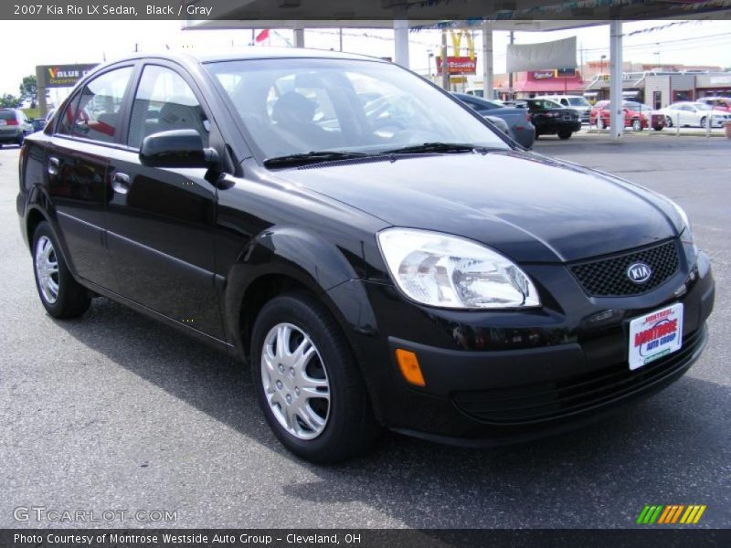 Black / Gray 2007 Kia Rio LX Sedan