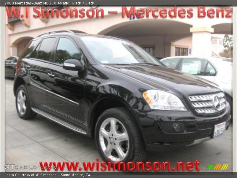 Black / Black 2008 Mercedes-Benz ML 350 4Matic