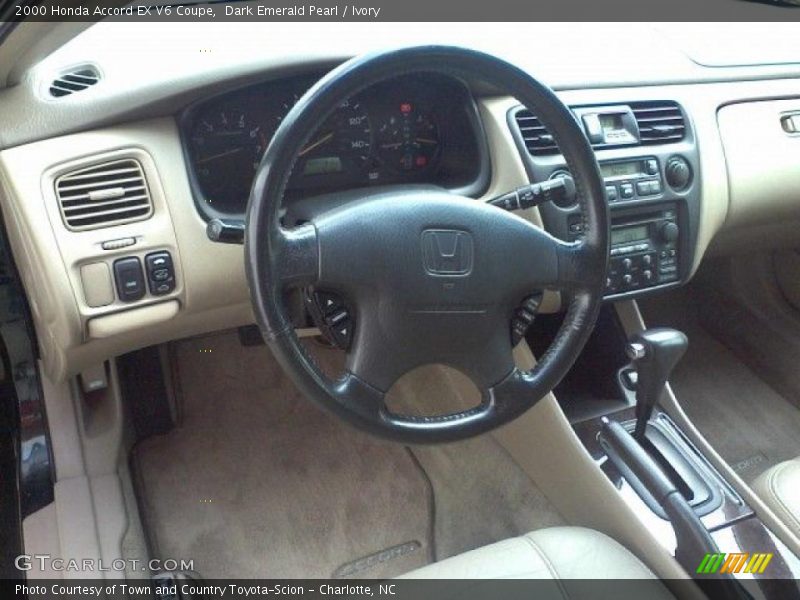Dark Emerald Pearl / Ivory 2000 Honda Accord EX V6 Coupe