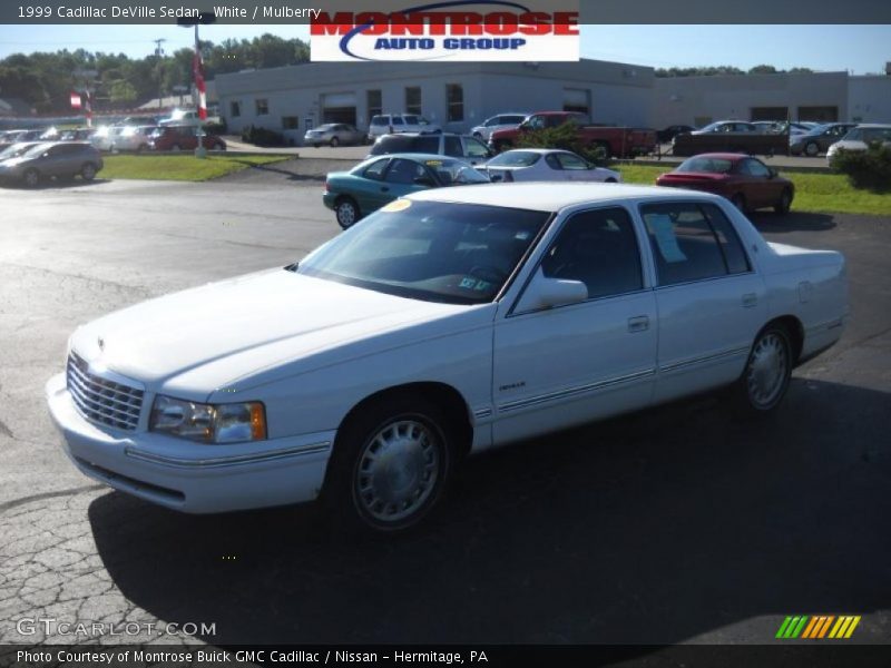 White / Mulberry 1999 Cadillac DeVille Sedan