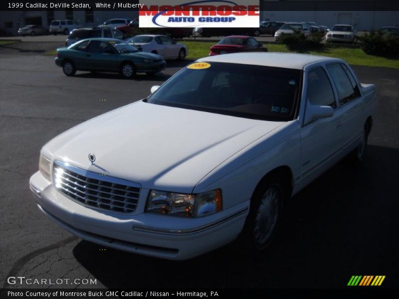 White / Mulberry 1999 Cadillac DeVille Sedan