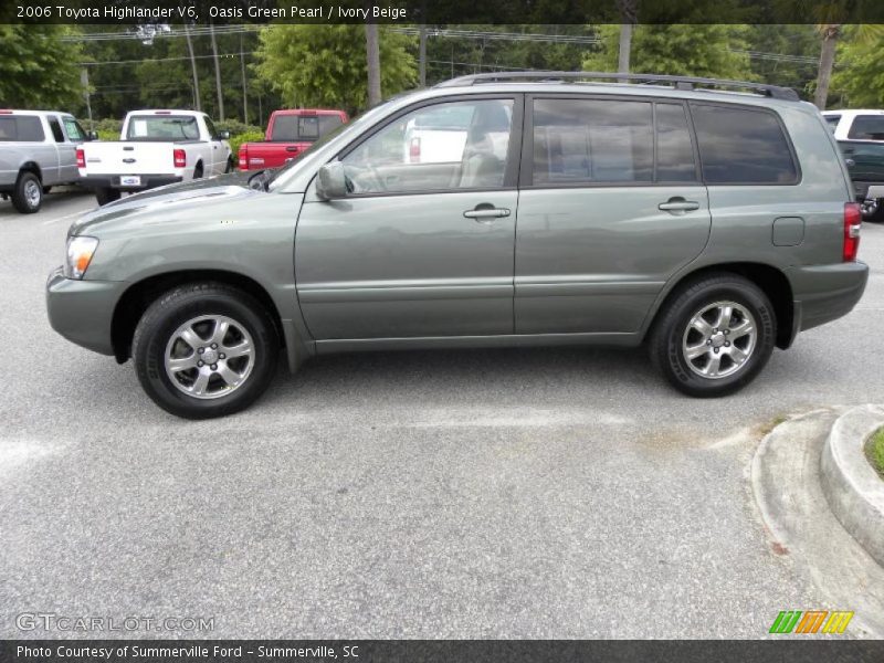 Oasis Green Pearl / Ivory Beige 2006 Toyota Highlander V6