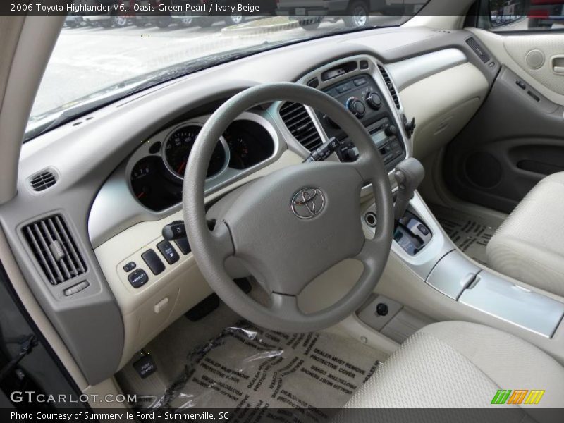 Oasis Green Pearl / Ivory Beige 2006 Toyota Highlander V6