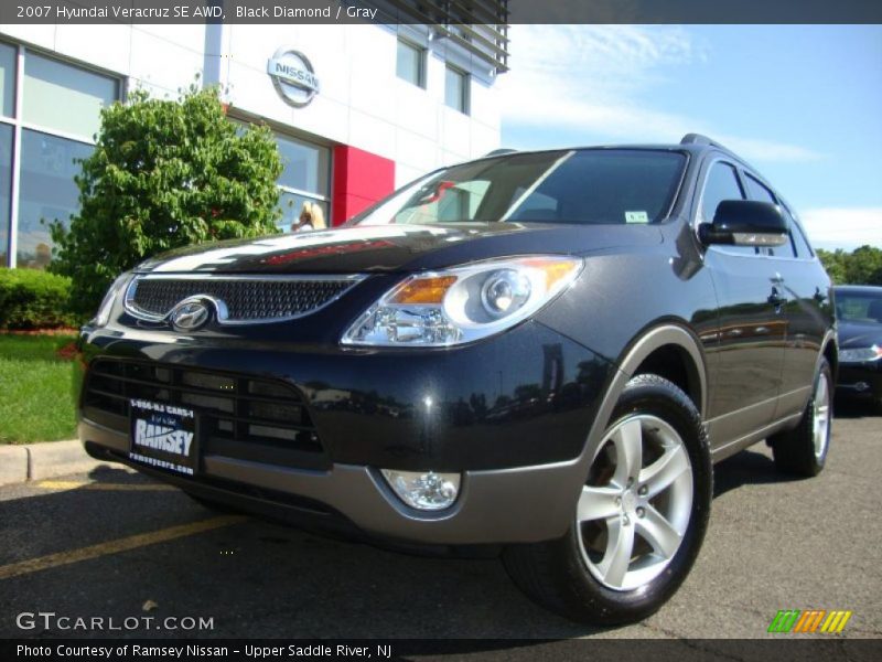 Black Diamond / Gray 2007 Hyundai Veracruz SE AWD