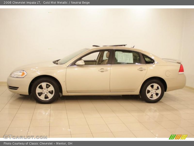 Gold Mist Metallic / Neutral Beige 2008 Chevrolet Impala LT