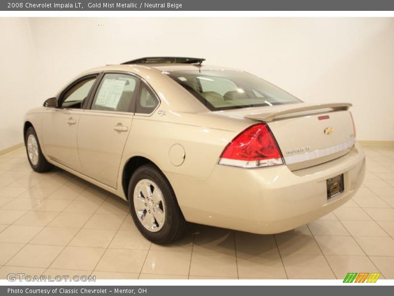 Gold Mist Metallic / Neutral Beige 2008 Chevrolet Impala LT