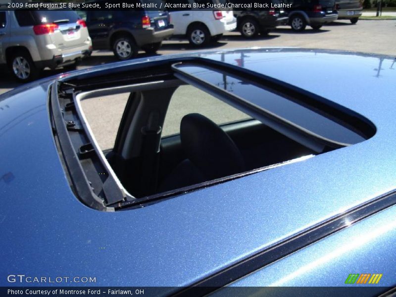 Sport Blue Metallic / Alcantara Blue Suede/Charcoal Black Leather 2009 Ford Fusion SE Blue Suede