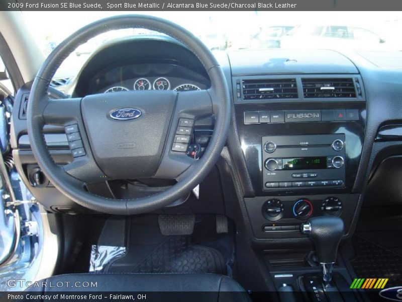 Sport Blue Metallic / Alcantara Blue Suede/Charcoal Black Leather 2009 Ford Fusion SE Blue Suede