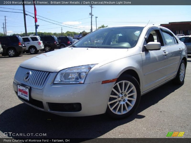 Brilliant Silver Metallic / Dark Charcoal/Medium Light Stone 2009 Mercury Milan V6 Premier