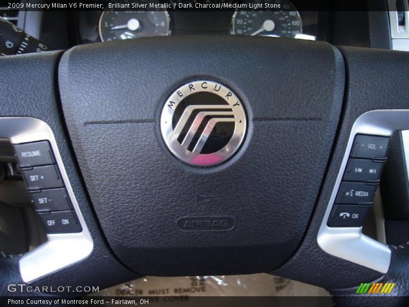 Brilliant Silver Metallic / Dark Charcoal/Medium Light Stone 2009 Mercury Milan V6 Premier