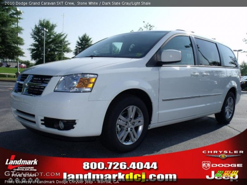 Stone White / Dark Slate Gray/Light Shale 2010 Dodge Grand Caravan SXT Crew