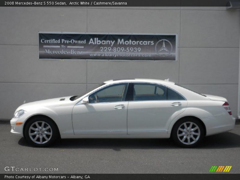 Arctic White / Cashmere/Savanna 2008 Mercedes-Benz S 550 Sedan