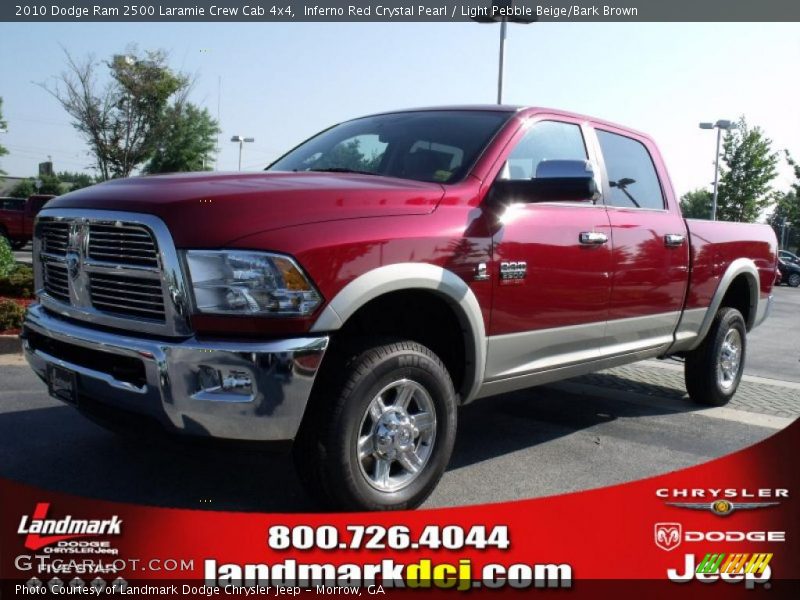 Inferno Red Crystal Pearl / Light Pebble Beige/Bark Brown 2010 Dodge Ram 2500 Laramie Crew Cab 4x4