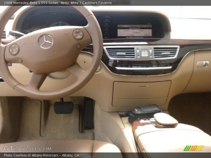 Arctic White / Cashmere/Savanna 2008 Mercedes-Benz S 550 Sedan