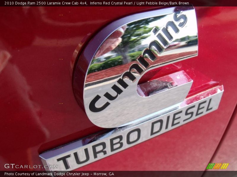 Inferno Red Crystal Pearl / Light Pebble Beige/Bark Brown 2010 Dodge Ram 2500 Laramie Crew Cab 4x4