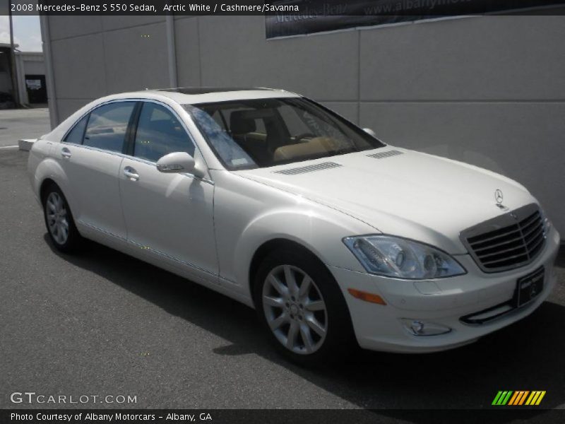 Arctic White / Cashmere/Savanna 2008 Mercedes-Benz S 550 Sedan