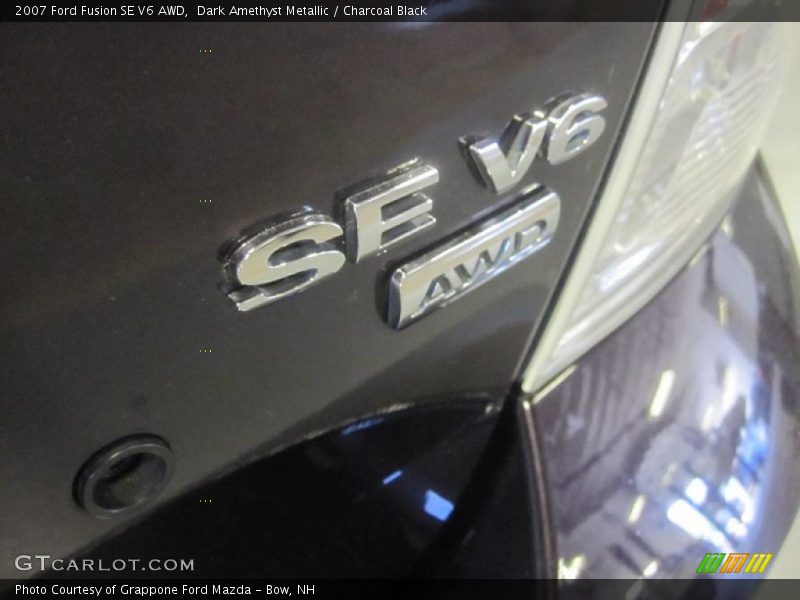 Dark Amethyst Metallic / Charcoal Black 2007 Ford Fusion SE V6 AWD