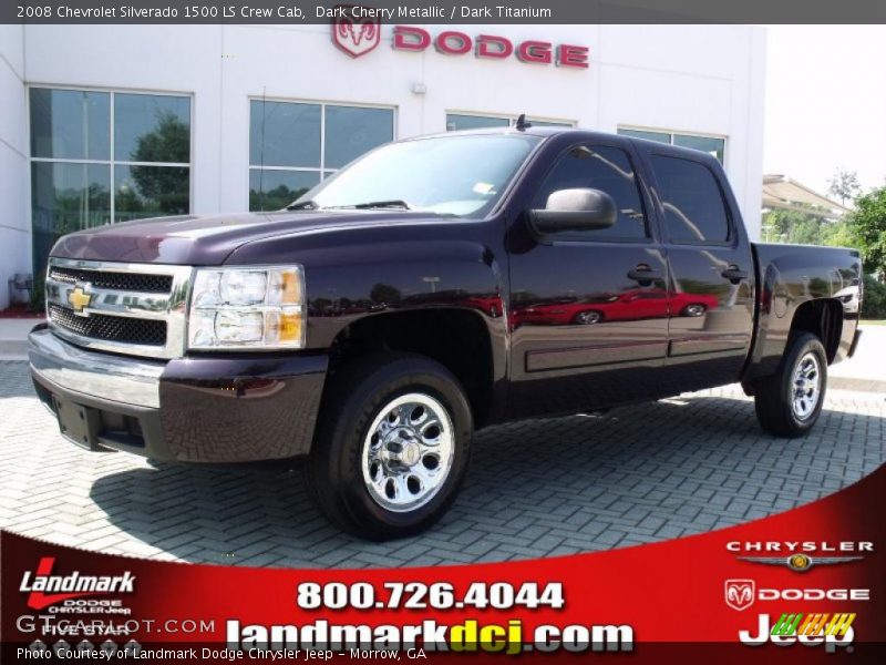 Dark Cherry Metallic / Dark Titanium 2008 Chevrolet Silverado 1500 LS Crew Cab