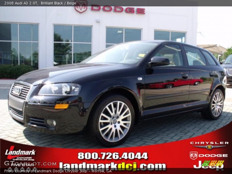 Brilliant Black / Beige 2008 Audi A3 2.0T