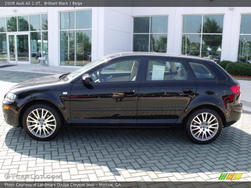 Brilliant Black / Beige 2008 Audi A3 2.0T