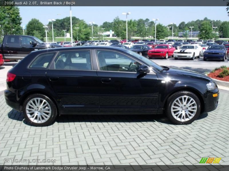 Brilliant Black / Beige 2008 Audi A3 2.0T