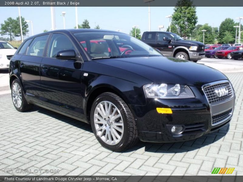 Brilliant Black / Beige 2008 Audi A3 2.0T