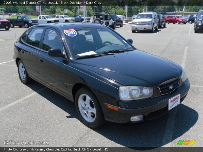 Black Obsidian / Dark Gray 2003 Hyundai Elantra GT Hatchback