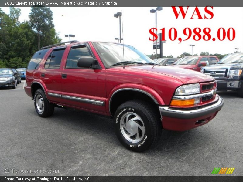 Majestic Red Metallic / Graphite 2001 Chevrolet Blazer LS 4x4
