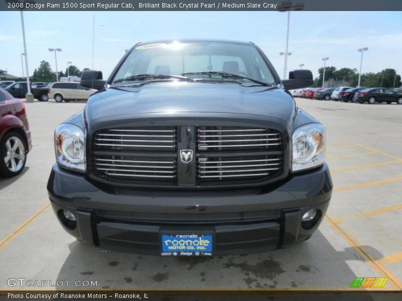 Brilliant Black Crystal Pearl / Medium Slate Gray 2008 Dodge Ram 1500 Sport Regular Cab