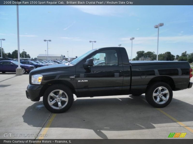 Brilliant Black Crystal Pearl / Medium Slate Gray 2008 Dodge Ram 1500 Sport Regular Cab