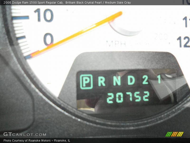 Brilliant Black Crystal Pearl / Medium Slate Gray 2008 Dodge Ram 1500 Sport Regular Cab