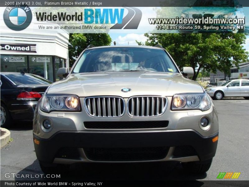 Platinum Bronze Metallic / Beige 2008 BMW X3 3.0si