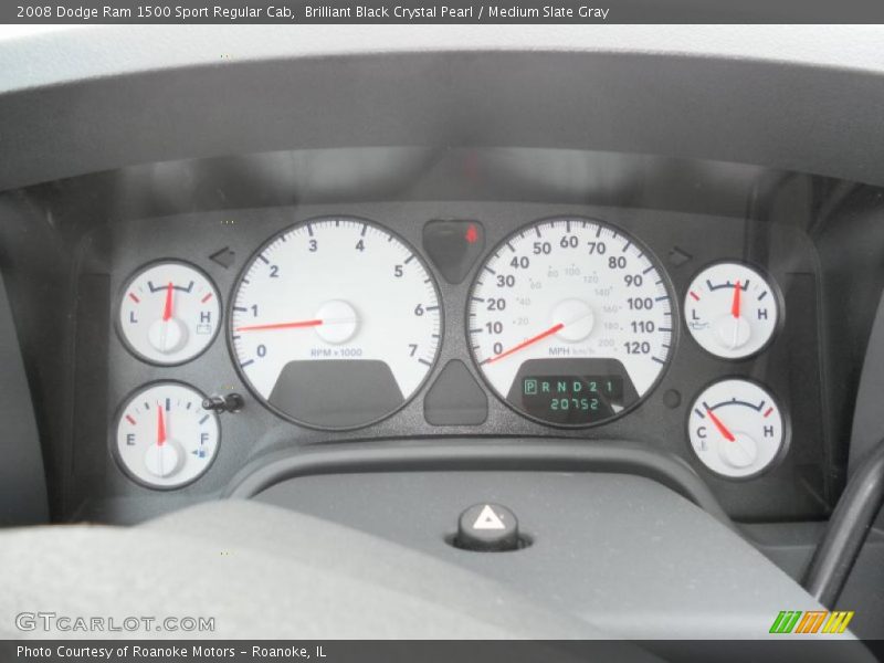 Brilliant Black Crystal Pearl / Medium Slate Gray 2008 Dodge Ram 1500 Sport Regular Cab