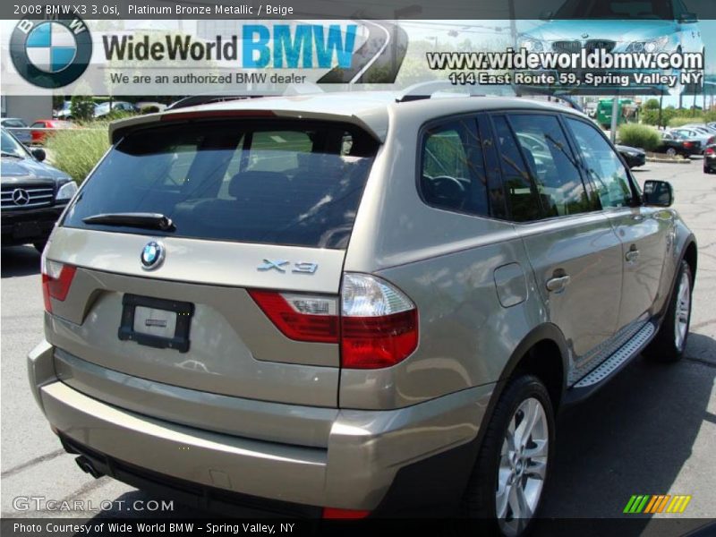 Platinum Bronze Metallic / Beige 2008 BMW X3 3.0si