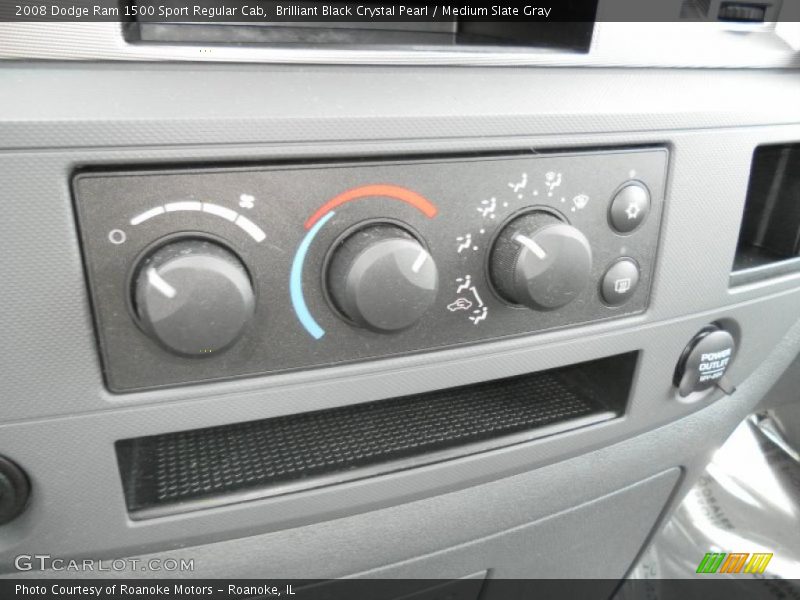 Brilliant Black Crystal Pearl / Medium Slate Gray 2008 Dodge Ram 1500 Sport Regular Cab