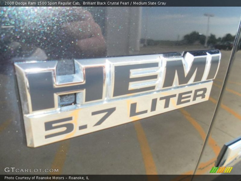 Brilliant Black Crystal Pearl / Medium Slate Gray 2008 Dodge Ram 1500 Sport Regular Cab